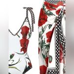 NWT AD Floral Pattern 2 Piece Swimsuits Red Multi Photo 3