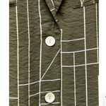 ZARA NWOT  Geometric Olive Green Art Blouse Jacket Lightweight Bloggers Fave M Photo 9