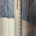 Rafaella XL Blue White Gingham Button Front Shirt Stretch Cotton Blouse Cottage Photo 5