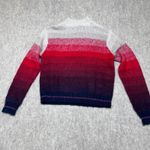 American Eagle Ombre Mock Neck Long Sleeve Knit Sweater Size Small Red Tan Photo 5