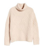 Caslon Women’s Tan Chunky Cable Knit Turtleneck Sweater Size Medium NWT Photo 1