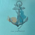 Life is Good Anchor Nautical V-Neck Classic Fit T-Shirt Womens Size S Blue Green Photo 4