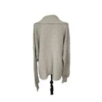 Free People Sweater Top Size M Beige Hi Low Hem V Neck Chunky Knit Cropped Top Photo 4