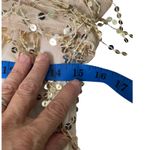 Pretty Little Thing  Gold Sequin Fringe Mesh Mini‎ Dress Nude Lined Party  US6 Photo 5