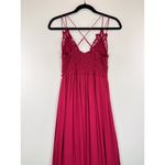 Free People Womens Slip Dress Red Adella Maxi Crochet Lace V Neck Flowy Small Photo 7