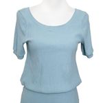 Free People Beach Blue Happy Hour Mini Dress Womens Sz Small Stretch Ribbed New Photo 1