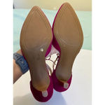 Alex Marie  Pink Fusia Leather Suede Ankle Tie Kitten Heel Almond toe 10m Photo 6