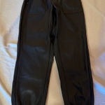 Forever 21 Black faux leather joggers size small   Photo 0
