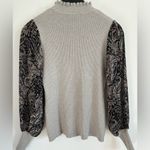 Siani Milano Sweater Womens Small Cream Ribbed Paisley‎ Sheer Romantic Preppy Black Photo 1