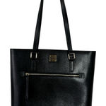 Dooney & Bourke SAFFIANO SHOPPER TOTE HANDBAG Black Leather Minimal Staple Photo 0