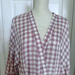Nordstrom Gingham Long Robe Checkered Wrap Dress XL Ruffle Trim Belted Rayon New Photo 1