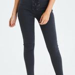 American Eagle Black Lace Up Jeans Photo 0