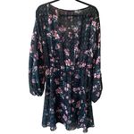 Devlin  Black Floral Alexis‎ Sheer Dress in Midnight Lotus Size Medium Photo 3