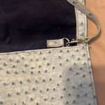 Merona light blue faux ostrich look crossbody envelope bag removable strap EUC Photo 11