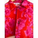 Olivaceous Shirt Womens Small Button Front Floral Red/Pink Short Sleeve Photo 7