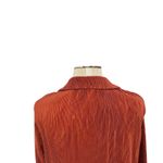 Anthropologie  Dolan Lettuce-Hem Buttondown Top Pleated Flare Sleeve Rust Large Photo 8