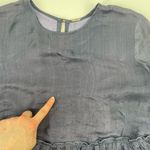 Chan Luu  Silk Blend Baby Doll Top in Dark Blue Size M Photo 10