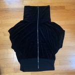 Juicy Couture  Pam Gela Velour Zip Sleeveless Sweatshirt Black Women's Large Photo 2