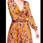 Free People  Morning Light Floral Retro Printed Long Sleeve Mini Dress Size 2 Photo 3