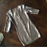 BB Dakota Champagne Sequined Mini Dress Photo 4