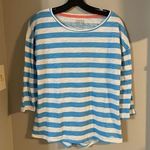 Field & Stream  White And Blue Stripped Lightweight Top-3/4 Length Sleeve- MEDIUM Photo 0