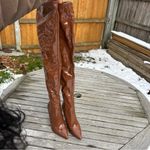 Steve Madden Patent Viktory Cognac Pat Thigh High Over Knee Boots size 6.5 Photo 4
