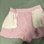 ZARA  Striped Pink Black and White Linen Shorts size medium Photo 4