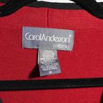 VTG Carol Anderson Silk Cotton Red Black Holiday Art Ruffle‎ Top Womens M Size M Photo 3