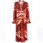 NWOT Johanna Ortiz Beige and Red silk Dress Size 4 Photo 3