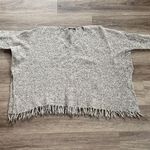 Peruvian Connection  Cream Fringe Poncho Baby Alpaca Blend Oversized Sweater Photo 0