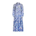 Diane Von Furstenberg  NWT Kiara Dress Large Blue White Floral Maxi Silk Cotton Photo 3
