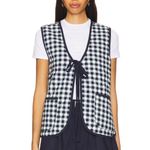 Free People Claudine Vest Navy Gingham - Size Small (new) Photo 0