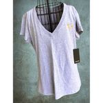 True Religion NWT Foil Logo Tee Top Large Heather Gray Horseshoe V Neck Western Photo 6