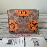 Coach Snap Wallet In Signature Canvas With Halloween Print Photo 2