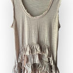 Ciel Boutique Women's Ruffled Beige Top Tan Size L Photo 0