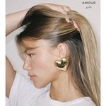 Heaven Mayhem Amour Earrings in Gold New Womens Heart Jewelry Photo 8