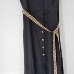 Vintage Clues Collection Womens Dress 10 Black Leopard Belt Button Up 90s Photo 1