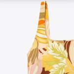 ZARA NWT. Yellow/Orange Retro Print Top with Scrunchie. Size S Photo 6