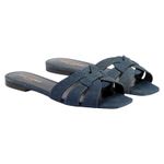 Saint Laurent YSL Tribute Mule Flat Sandal in Denim Deep Navy Jean Size 40 Photo 3
