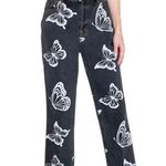 PacSun Black & White Butterfly High Rise Cropped Jeans Photo 0