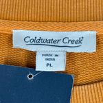 Coldwater Creek Pullover Sweatshirt Womens L Petite Orange Embroidered Boho Photo 5