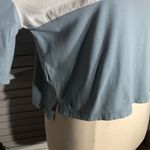 MBC Wear Cropped Shirt Large Chest Pocket Cotton White/Blue White Photo 8