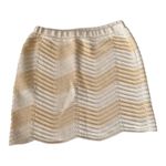 Reformation  Cream Beige Chevron Knit Mini Skirt XL Photo 2