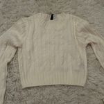 H&M white cable knit sweater pullover crewneck Photo 0
