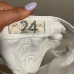 Free People  Maggie Mid Rise Straight Optic White Distressed Jeans- Size 24 Photo 10