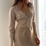 Aritzia NWT Caraway crochet knit Cardigan XXS in Birch Photo 2