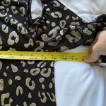 Vintage 90s Black Gold Leopard Blouse 3/4 Sleeve Womens Size Medium Flowy Long Photo 4
