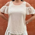 Off White Off Shoulder Cold Shoulder Blouse Size M Photo 0