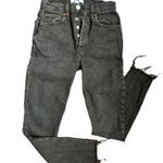 RE/DONE Women's Button Fly Stretch High Rise Ankle Crop Jean Faded Stone Size 24 Photo 7