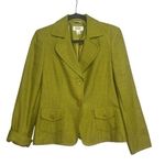 Talbots Womens Blazer Size 4 Italian Fabric Green 2 Button Long Sleeve Career Photo 0